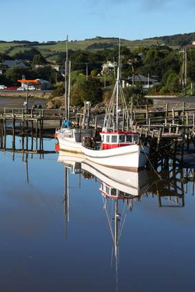 Riverton's scenic fishing harbour in Southland, New Zealand